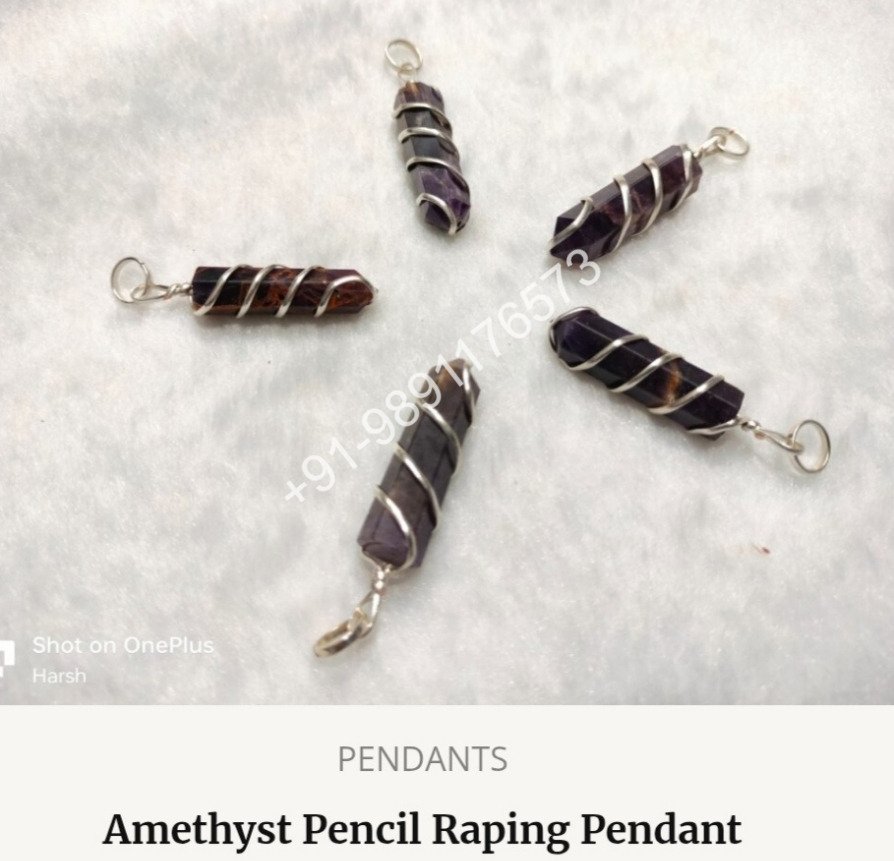 AMETHYST PENCIL RAPING PENDANT
